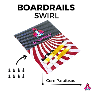 Kit de Boardrails C/ Parafusos marca *Custom* versão ''Swirl'' cor *Yellow & White*