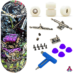 Fingerboard Premium Completo - Custom - 34mm - Punk