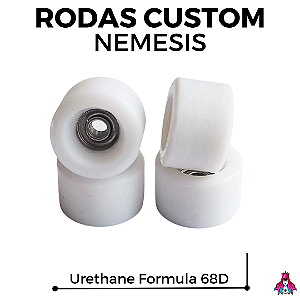 Rodas Custom "Nemesis" Urethane Formula Dureza 68D cor White