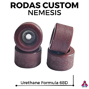 Rodas marca Custom modelo "Nemesis" Urethane Formula Dureza 68D cor Brown