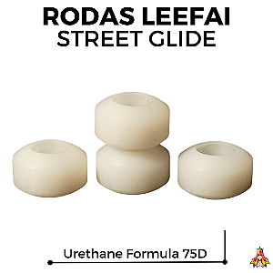 Rodas marca Leefai modelo ''Street Glide''' Urethane Formula 75D medida 7.8x5mm cor *Off-White*