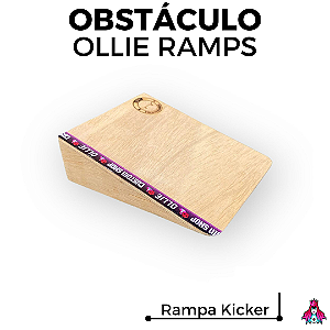 Obstáculo *Ramp Kicker* marca *Ollie Fingerboards* edição Collab *Custom*