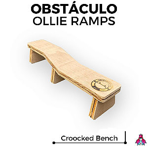 Obstáculo *Croocked Bench* marca *Ollie Fingerboards* edição Collab *Custom*