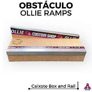 Obstáculo *Box and Rail* marca *Ollie Fingerboards* edição Collab *Custom*