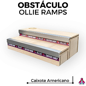 Obstáculo *Caixote Americano* marca *Ollie Fingerboards* edição Collab *Custom* linha Pocket