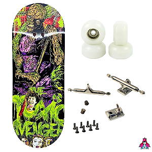 Fingerboard Premium Completo 34mm - Deck Custom + Trucks PRO 3.0 + Rodas CNC' V2 Street + Tape Alien Stardust II