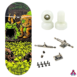 Fingerboard Premium Completo 34mm - Deck Custom + Trucks PRO 3.0 + Rodas CNC' V2 Street + Tape Alien Stardust II