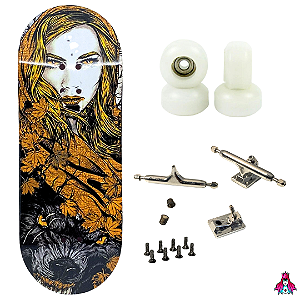 Fingerboard Premium Completo 34mm - Deck Custom + Trucks PRO 3.0 + Rodas CNC' V2 Street + Tape Alien Stardust II