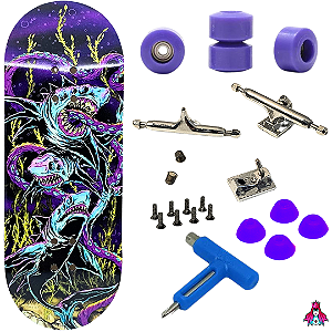 Fingerboard Premium Completo - Custom - 34mm - Sharks