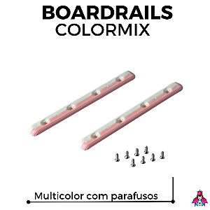 Kit de Boardrails Custom ColorMix Plastic com Parafusos cor Rosa e Branco