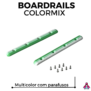 Kit de Boardrails Custom ColorMix Plastic com Parafusos cor Verde e Branco