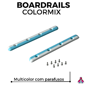 Kit de Boardrails Custom ColorMix Plastic com Parafusos cor Azul e Branco