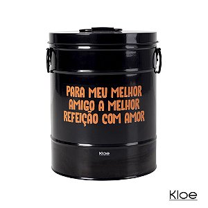 Porta Ração Preto com Dosador Kloe