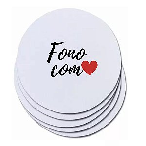 Mouse Pad Redondo fundo branco  - Personalizado - Fono com Amor