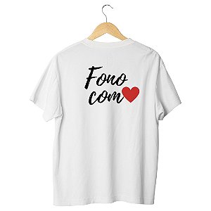 Camiseta Lisa Poliéster Branca - Personalizada - Fono com Amor