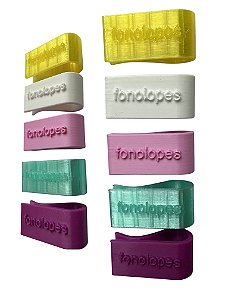 KIT C/ 5 Unidades de Presilha para Tubo de Ressonância lax vox - Marca FONOLOPES® - Cores Variadas Aleatórias