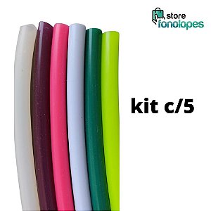KIT C/5 - TUBO DE RESSONÂNCIA  para ETVSO Silicone - Cores Variadas / tubo lax vox