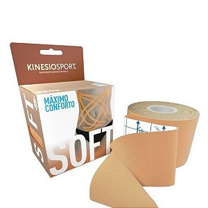 Bandagem Elástica Adesiva Kinesio  Soft KSS-002, 5cm x 5m, BEGE