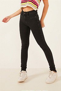 Calça Jeans Skinny Média com Barra Irregular - DZ3892