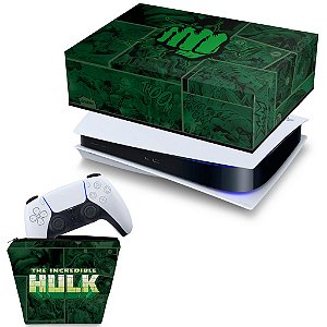 KIT PS5 Capa e Case Controle - Hulk Comics