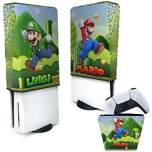 KIT Capa PS5 e Case Controle - Super Mario