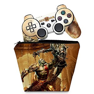 KIT Capa Case e Skin PS3 Controle - God Of War 3 #1
