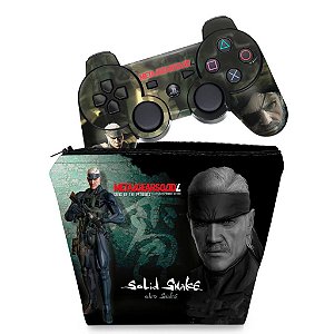 KIT Capa Case e Skin PS3 Controle - Metal Gear Solid #b