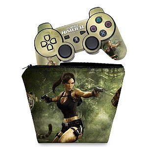 KIT Capa Case e Skin PS3 Controle - Tomb Raider