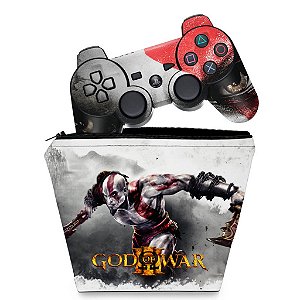 KIT Capa Case e Skin PS3 Controle - God Of War 3 #2