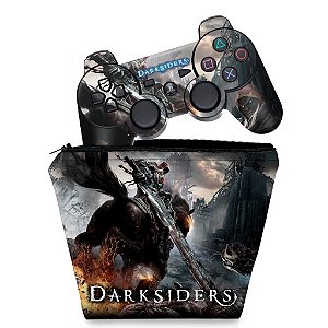 KIT Capa Case e Skin PS3 Controle - Darksiders