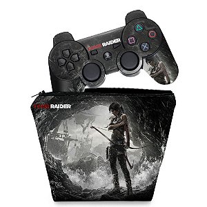 KIT Capa Case e Skin PS3 Controle - Tomb Raider 3