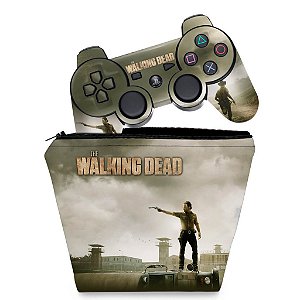 KIT Capa Case e Skin PS3 Controle - The Walking Dead
