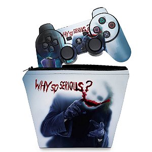 KIT Capa Case e Skin PS3 Controle - Joker