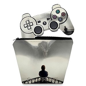 KIT Capa Case e Skin PS3 Controle - Game Of Thrones #b