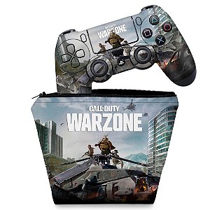 KIT Capa Case e Skin PS4 Controle - Call of Duty Warzone