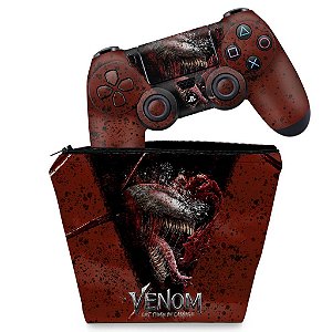 KIT Capa Case e Skin PS4 Controle - Venom Tempo de Carnificina
