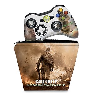 KIT Capa Case e Skin Xbox 360 Controle - Modern Warfare 2