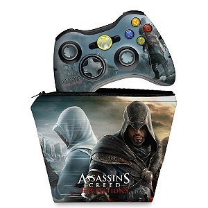KIT Capa Case e Skin Xbox 360 Controle - Assassins Creed Revelations