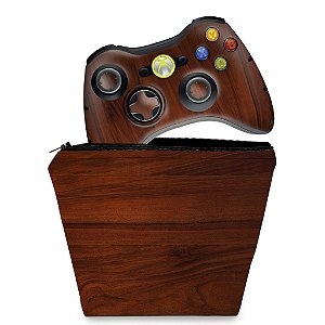 KIT Capa Case e Skin Xbox 360 Controle - Madeira #2