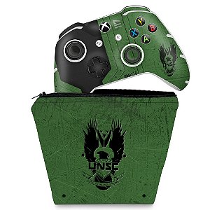 KIT Capa Case e Skin Xbox One Slim X Controle - Halo Infinite