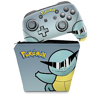 KIT Capa Case e Skin Nintendo Switch Pro Controle - Pokémon Squirtle