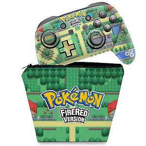 KIT Capa Case e Skin Nintendo Switch Pro Controle - Pokemon Firered