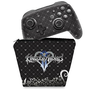 KIT Capa Case e Skin Nintendo Switch Pro Controle - Kingdom Hearts 3