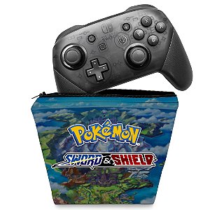 Capa Nintendo Switch Pro Controle Case - Pokémon Sword And Shield