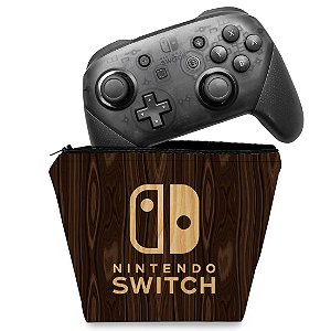 Capa Nintendo Switch Pro Controle Case - Madeira