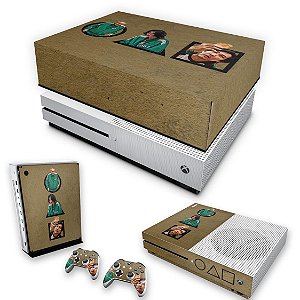 KIT Xbox One S Slim Skin e Capa Anti Poeira - Round 6 Squid Game