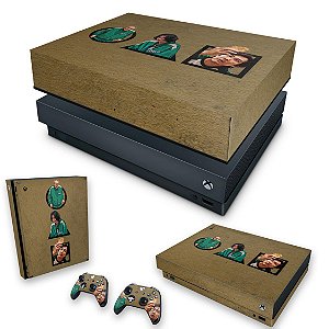 KIT Xbox One X Skin e Capa Anti Poeira - Round 6 Squid Game