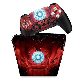 KIT Capa Case e Skin PS5 Controle - Iron Man Homem De Ferro