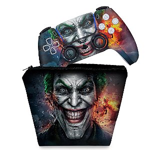 KIT Capa Case e Skin PS5 Controle - Coringa Joker