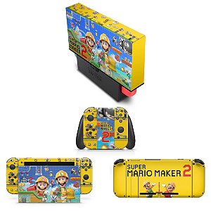 KIT Nintendo Switch Skin e Capa Anti Poeira - Super Mario Maker 2